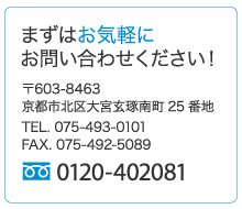 フリーダイアル0120-402081